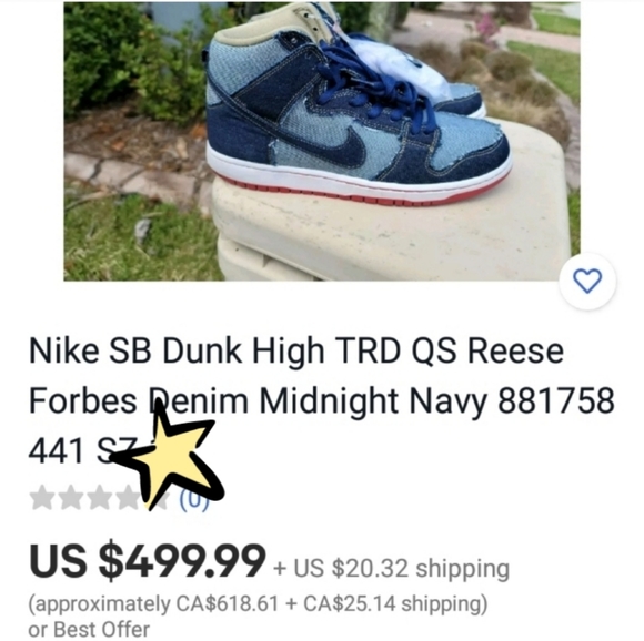 Nike SB Dunk High TRD QS Reese Forbes men's sz 8 women's 9.5 Denim Midnight navy - Picture 5 of 7